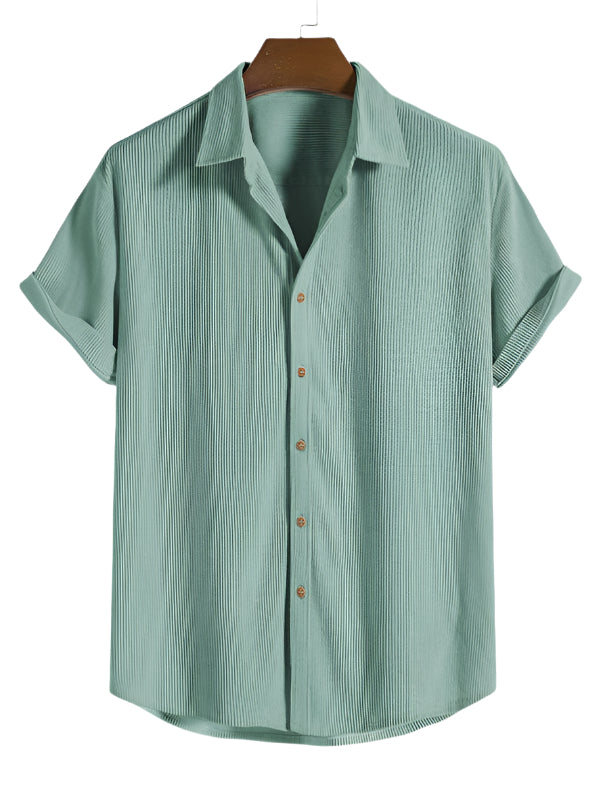 Trendy men's summer set with striped design - Beach Style