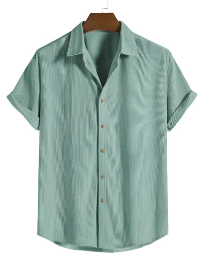 Trendy men's summer set with striped design - Beach Style