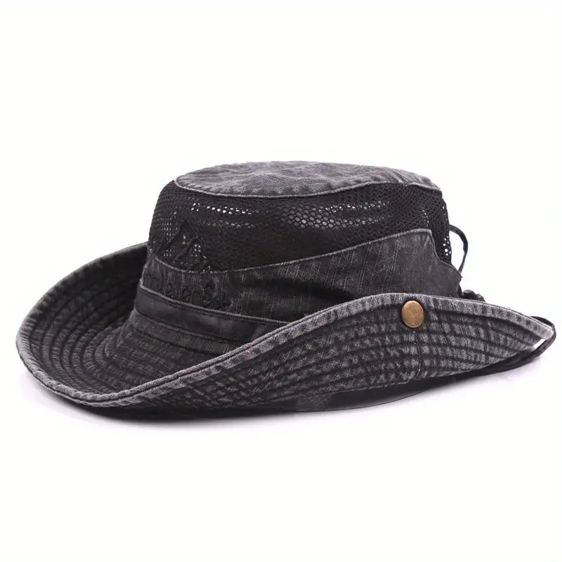 Outdoor sun hat with adjustable straps and wide brim – Solantra