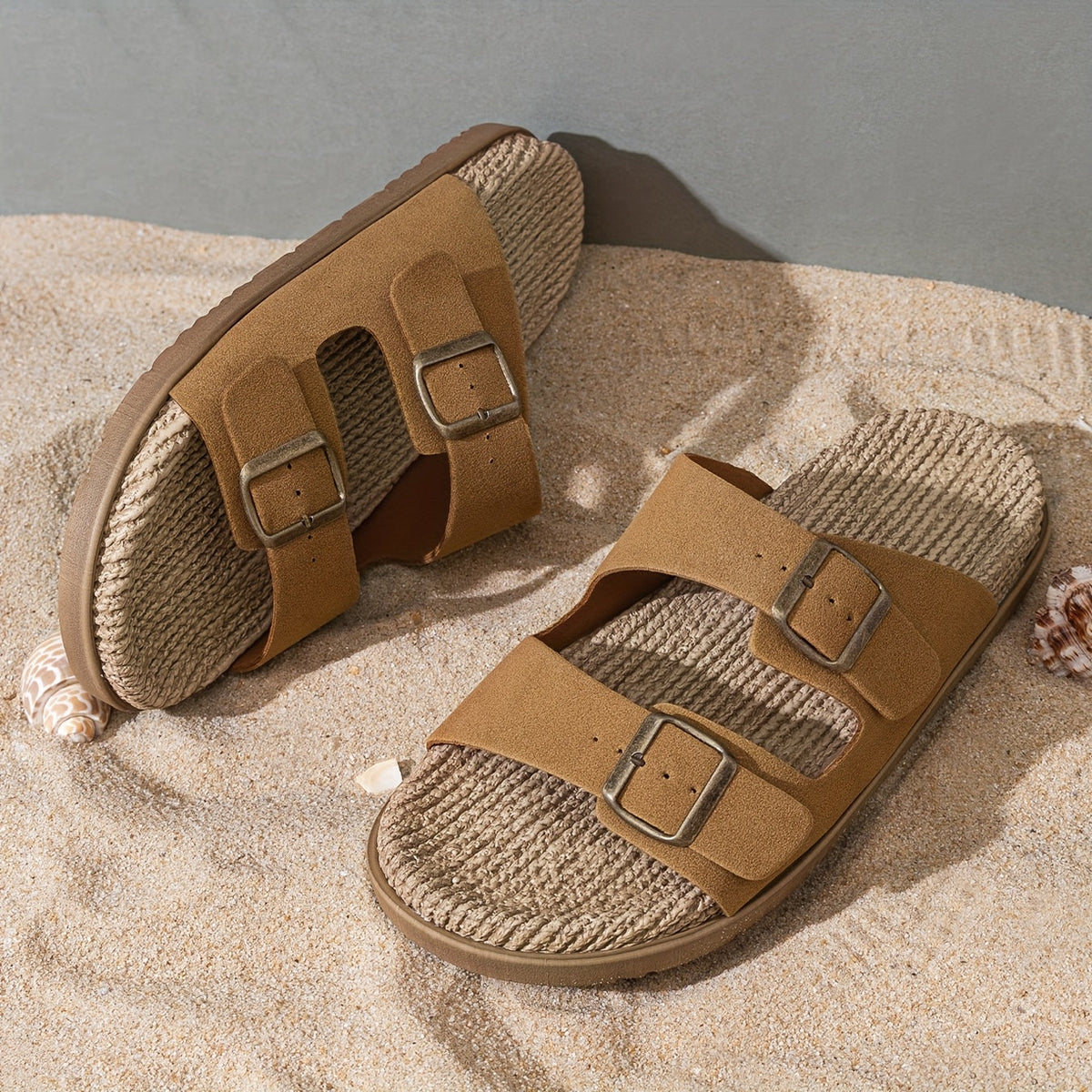 Stylish men's summer slip-ons with adjustable straps - GripStep