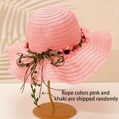 Ladies' summer straw hat with flower and fruit details – Solène