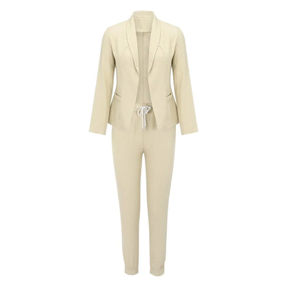 Casual two-piece set with tie belt – Liora