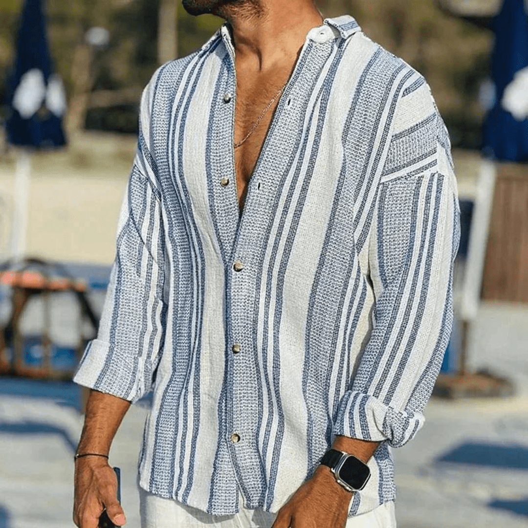 Lightweight men's summer shirt with button placket – Elias