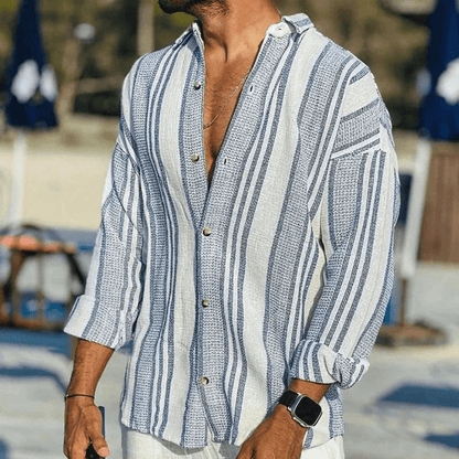 Lightweight men's summer shirt with button placket – Elias