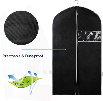 Breathable garment bag set – pack of 5 garment storage covers with viewing window (two for the price of one)
