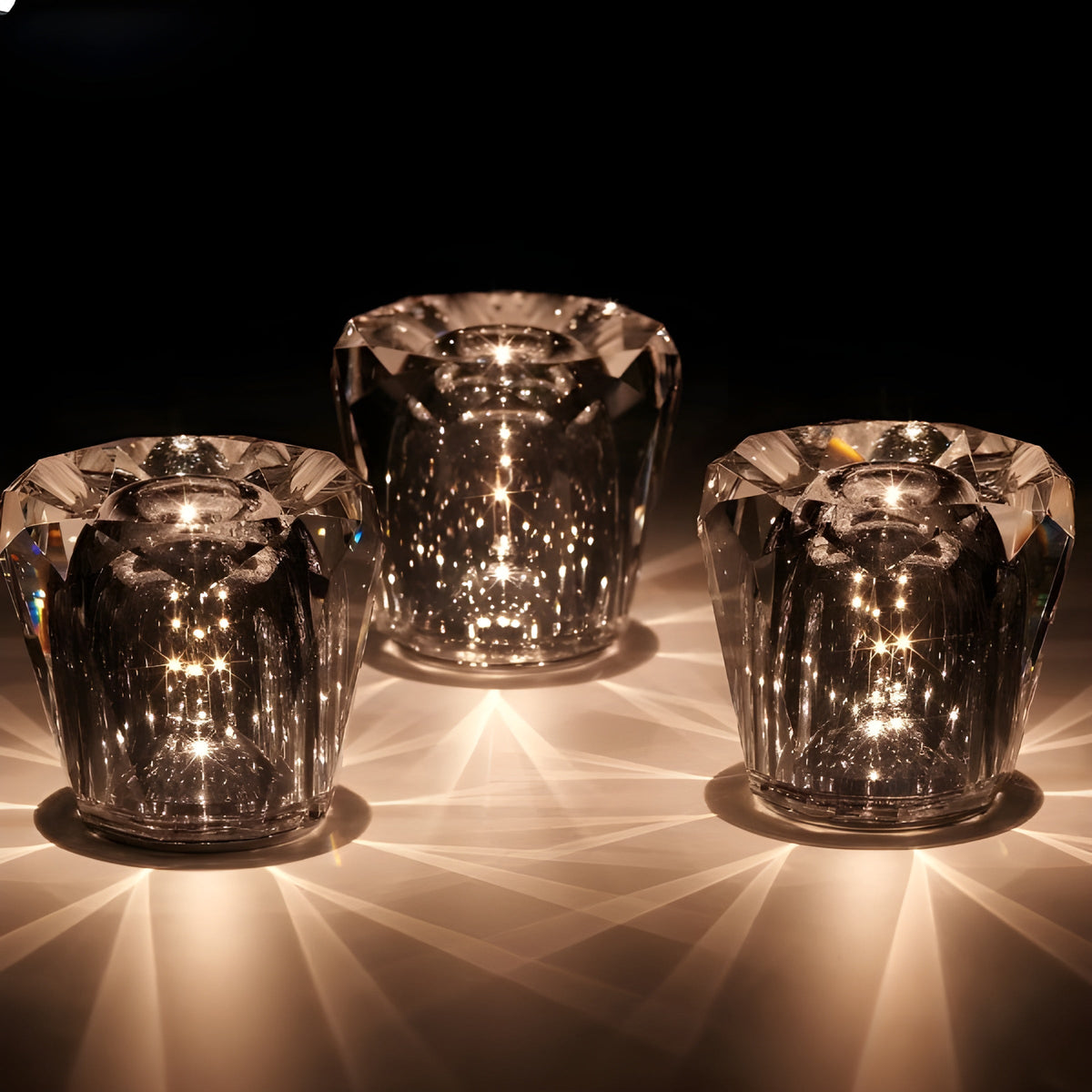 Rechargeable Crystal Table Lamp with Diamond Design - Luxe Edition 16