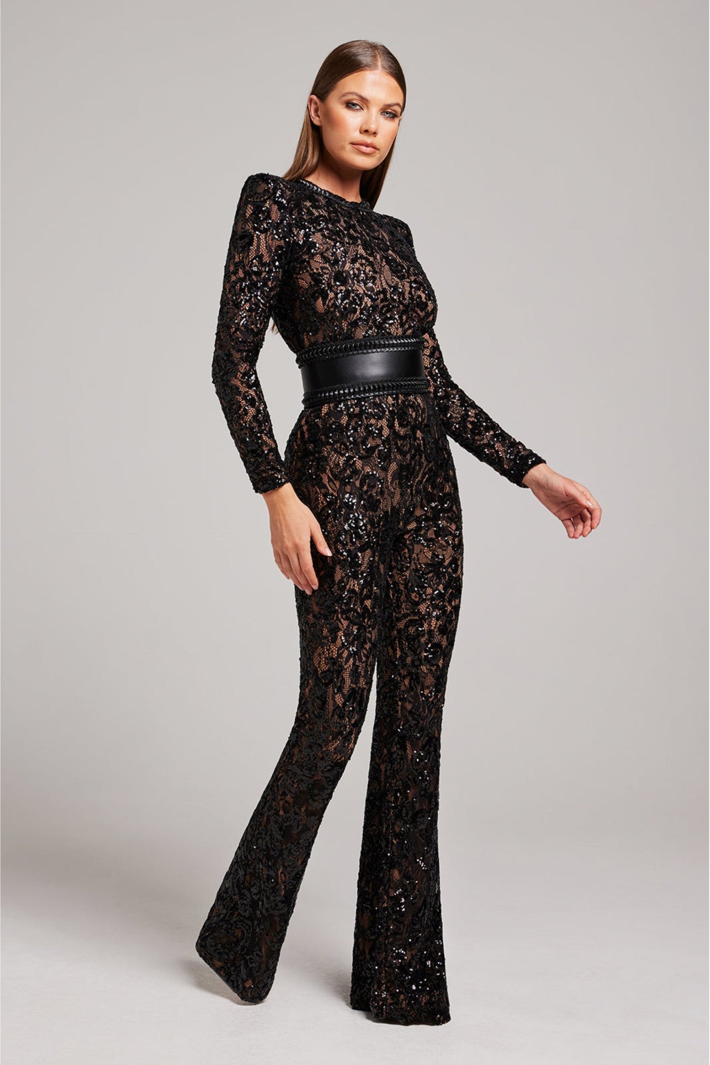 Stylish Evening Jumpsuit with V-neck - Juliette