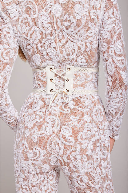 Stylish Evening Jumpsuit with V-neck - Juliette
