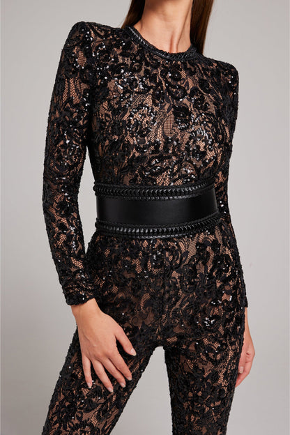 Stylish Evening Jumpsuit with V-neck - Juliette