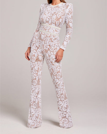 Stylish Evening Jumpsuit with V-neck - Juliette