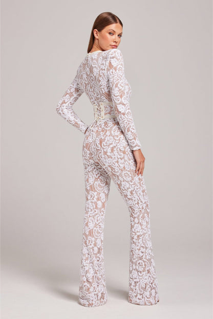 Stylish Evening Jumpsuit with V-neck - Juliette