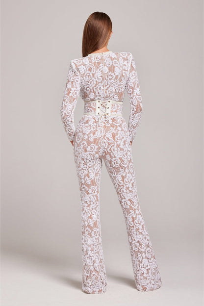 Stylish Evening Jumpsuit with V-neck - Juliette