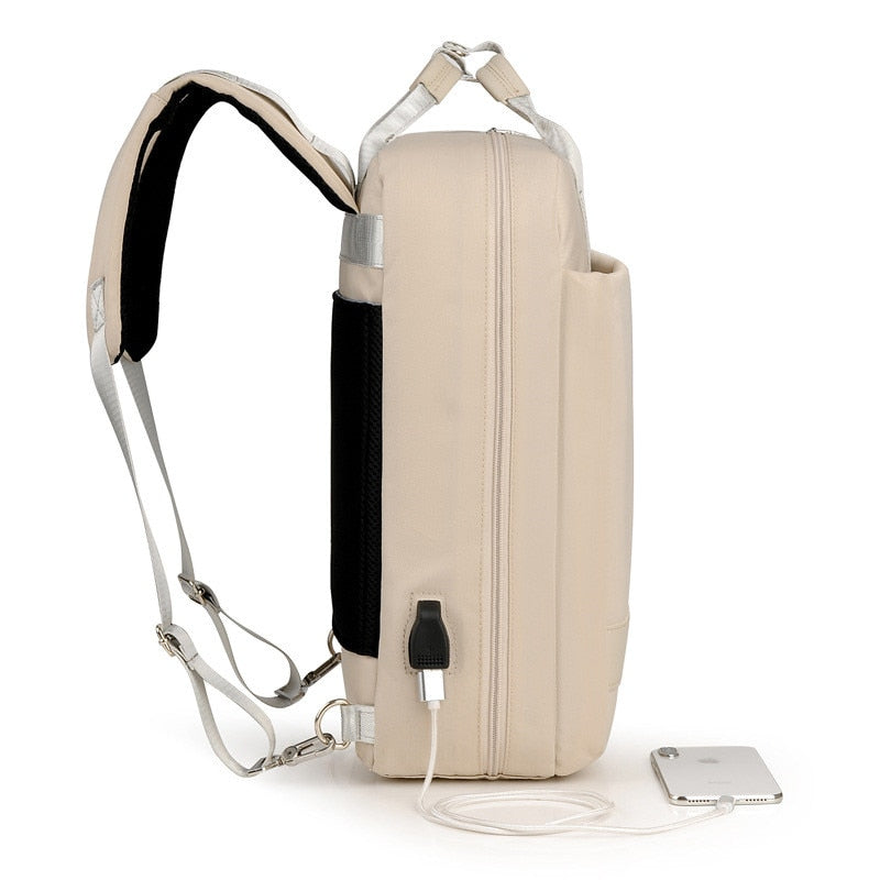 Secure anti-theft backpack with hidden zips and USB charging.