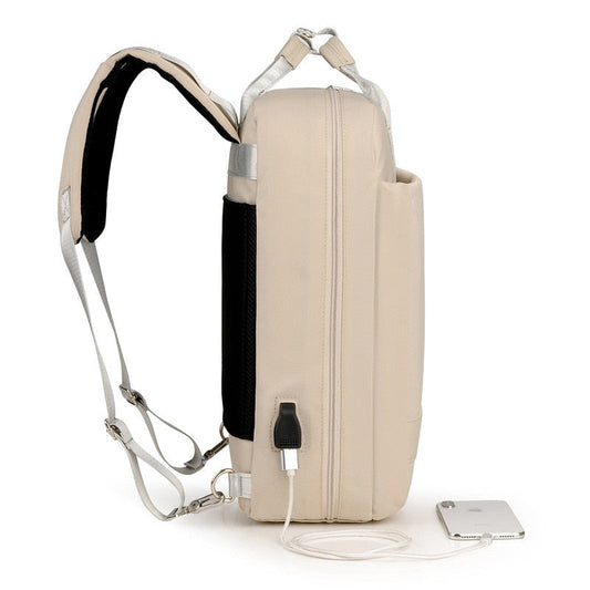 Secure anti-theft backpack with hidden zips and USB charging.