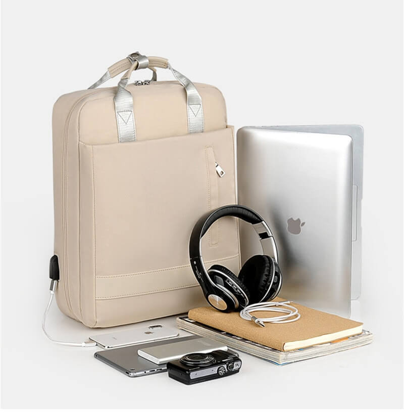 Secure anti-theft backpack with hidden zips and USB charging.