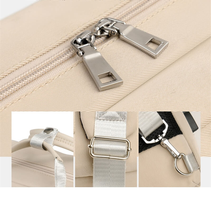 Secure anti-theft backpack with hidden zips and USB charging.
