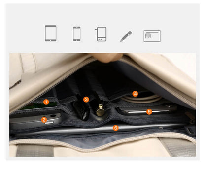 Secure anti-theft backpack with hidden zips and USB charging.