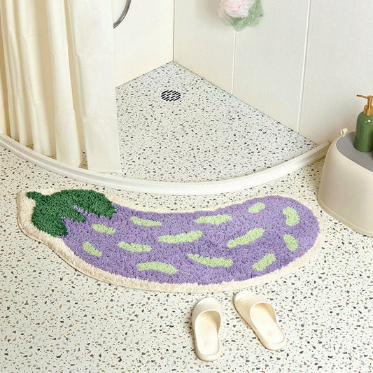Anti-Slip Bathroom Mat with Banana or Eggplant Design - ZestPad