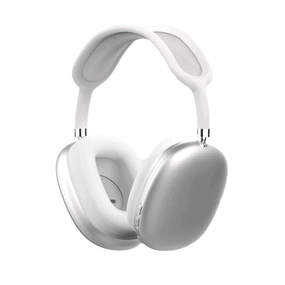 Weiße kabellose Over-Ear-Kopfhörer, Geräuschunterdrückung, modernes Design.