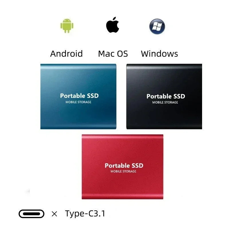 Portable High-Speed SSD Storage, USB-C 1050MB/s (2TB) 6