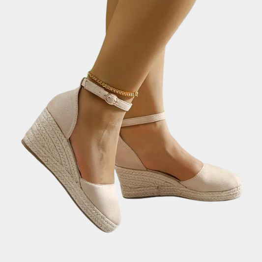 Comfortable women's wedges with adjustable strap & wedge heel – Alina