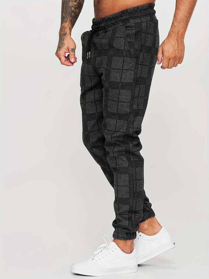 Checked men's jogging trousers – Elian autumn edition