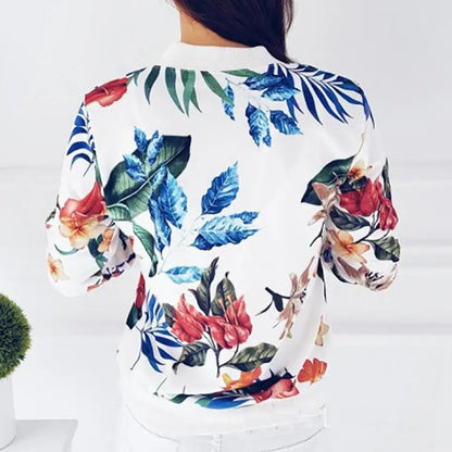 Long-sleeved women's autumn jacket with floral pattern – Liora