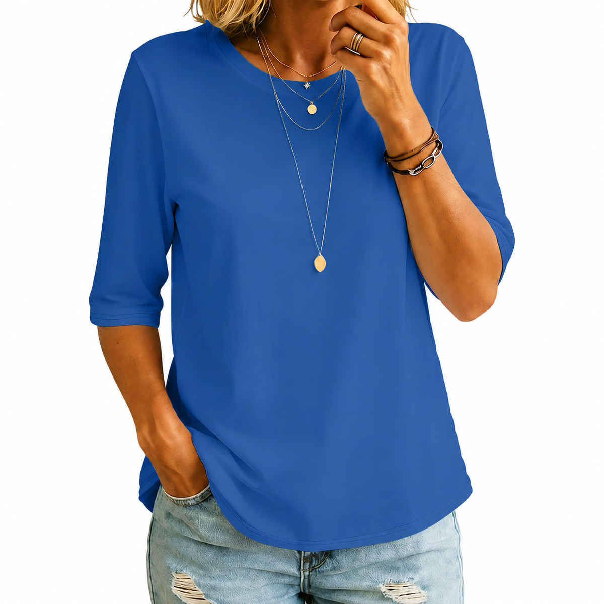 Comfort Coverage Tee with Longer Half Sleeves 6