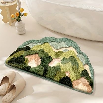 Luxury Bath Mat with Floral Pattern, Extra Soft and Absorbent - Florina