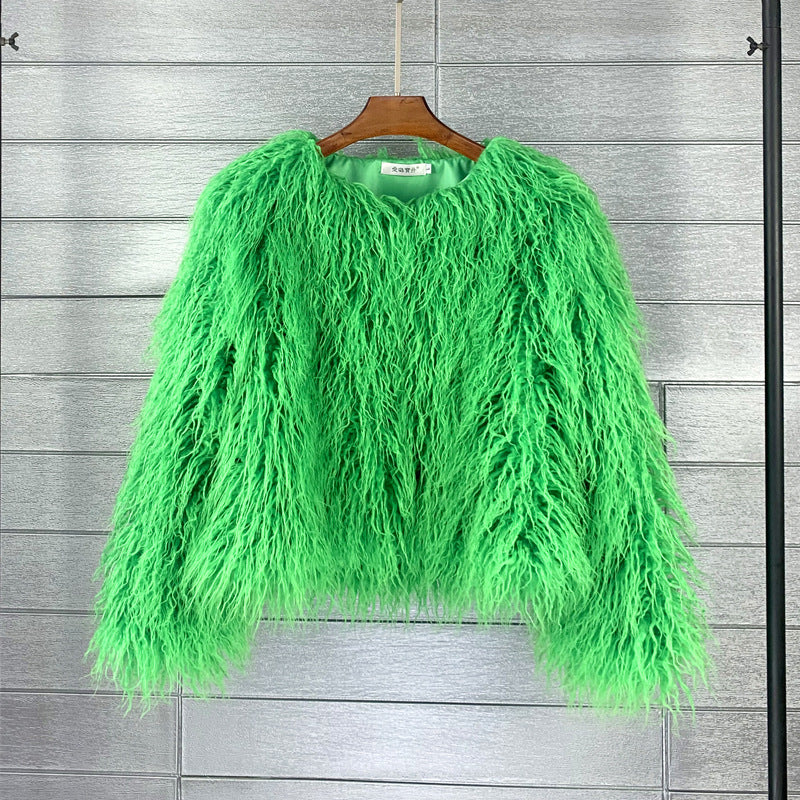 Elegant women's faux fur coat – Soraya