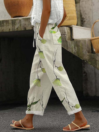 Women's comfort trousers with autumn print – Nova