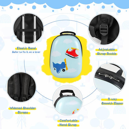 Children's 2-piece hard-shell luggage set and backpack with 360° wheels – Helicopter