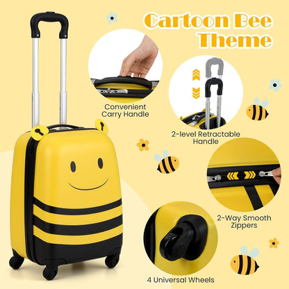 Children's 2-piece ride-on suitcase and travel backpack set with spinner wheels