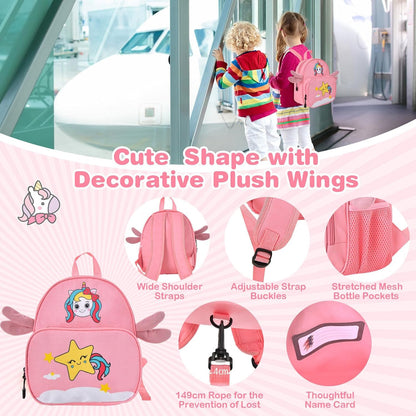 Children's 2-piece ride-on suitcase and travel backpack set with spinner wheels