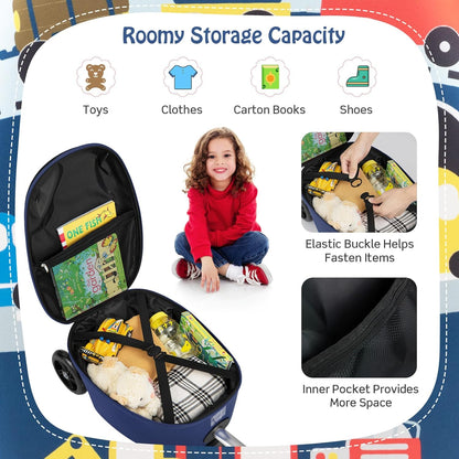 Children's 2-in-1 ride-on scooter suitcase with LED wheels