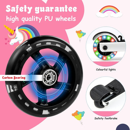 Children's 2-in-1 ride-on scooter suitcase with LED wheels