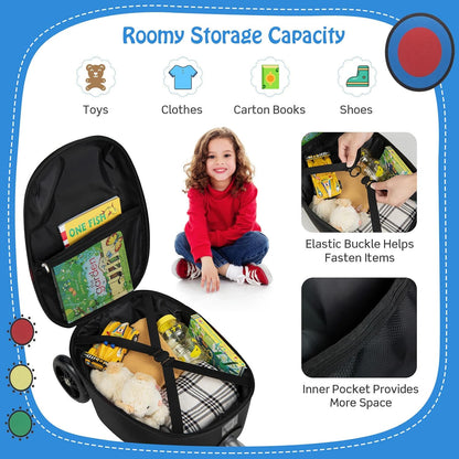 Children's 2-in-1 ride-on scooter suitcase with LED wheels