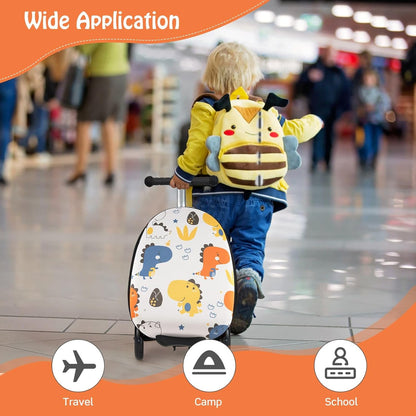 Children's 2-in-1 ride-on scooter suitcase with LED wheels