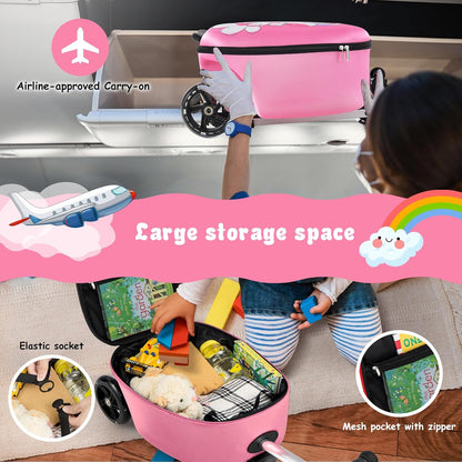 Children's 2-in-1 ride-on scooter suitcase with LED wheels