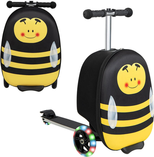Children's 2-in-1 ride-on scooter suitcase with LED wheels