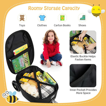 Children's 2-in-1 ride-on scooter suitcase with LED wheels