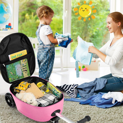 Children's 2-in-1 ride-on scooter suitcase with LED wheels