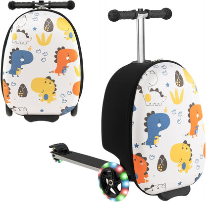 Children's 2-in-1 ride-on scooter suitcase with LED wheels