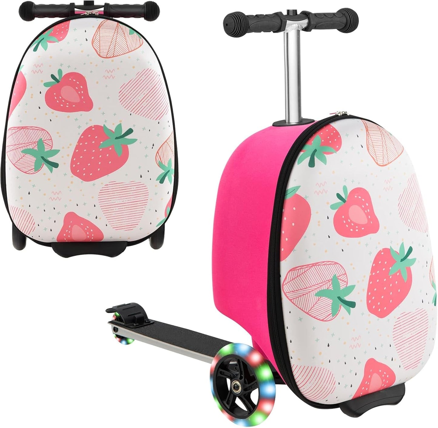 Children's 2-in-1 ride-on scooter suitcase with LED wheels