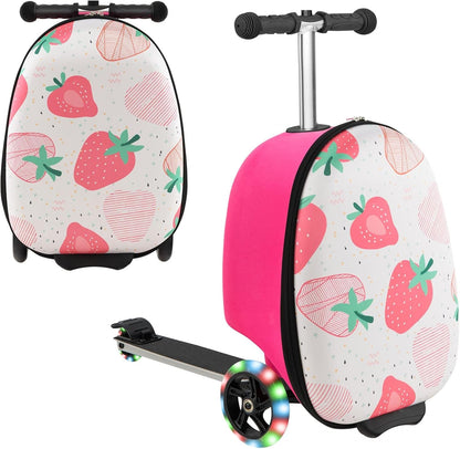 Children's 2-in-1 ride-on scooter suitcase with LED wheels