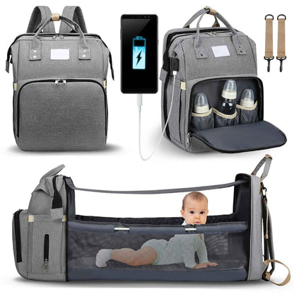 Portable baby cot and changing bag – multifunctional travel rucksack