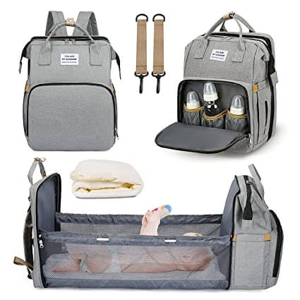 Portable baby cot and changing bag – multifunctional travel rucksack