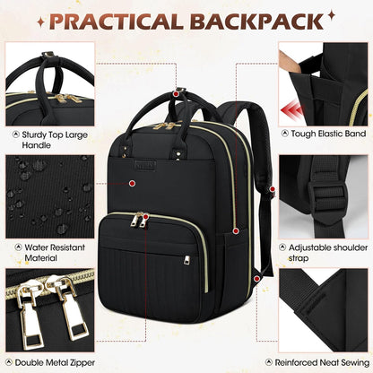 Water-resistant travel laptop backpack with organised compartments – suitable for 15.6-inch laptops