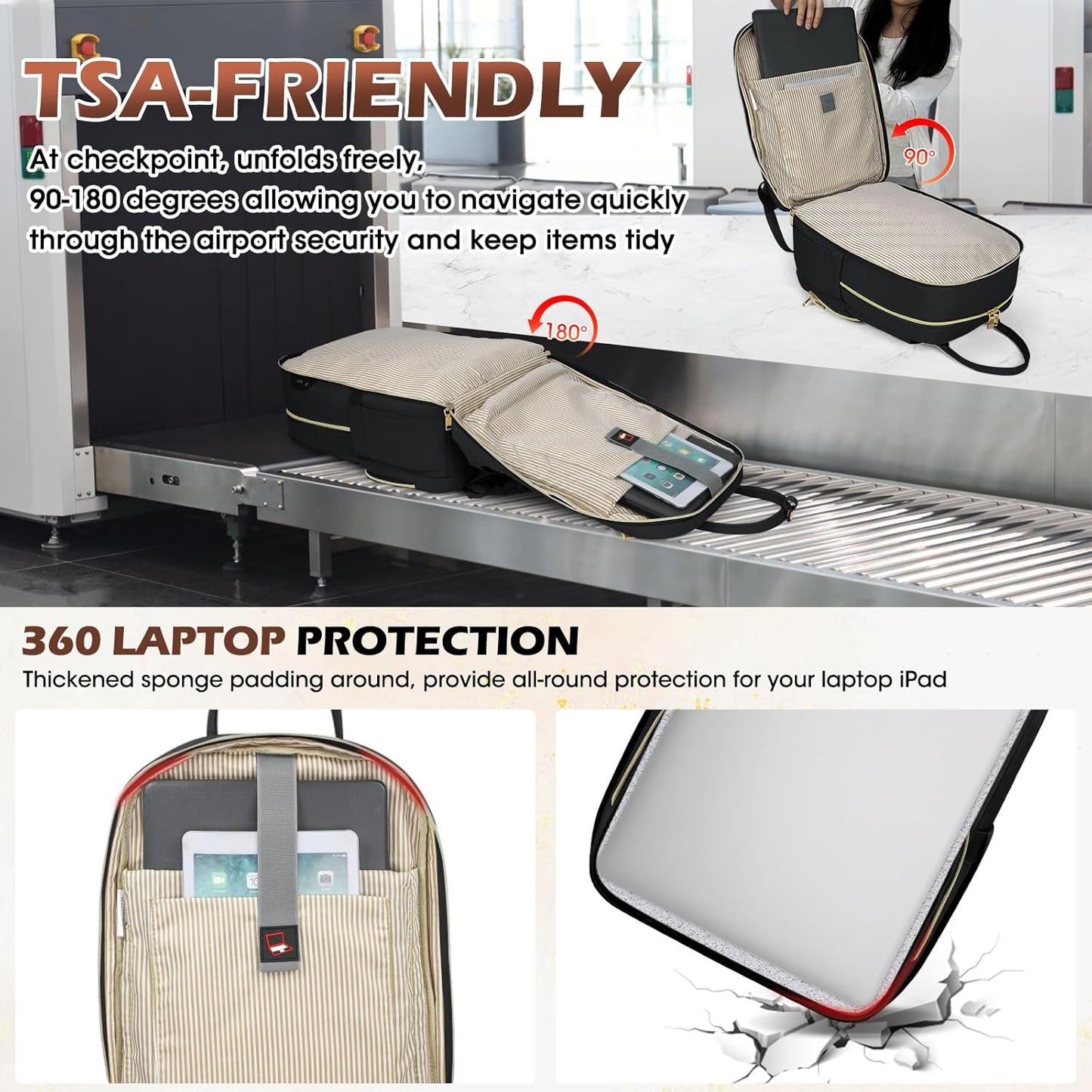 Water-resistant travel laptop backpack with organised compartments – suitable for 15.6-inch laptops