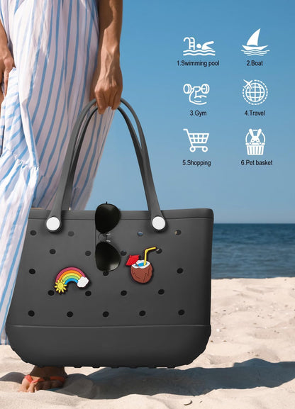 Waterproof EVA beach bag – large, washable tote for outdoor autumn walks